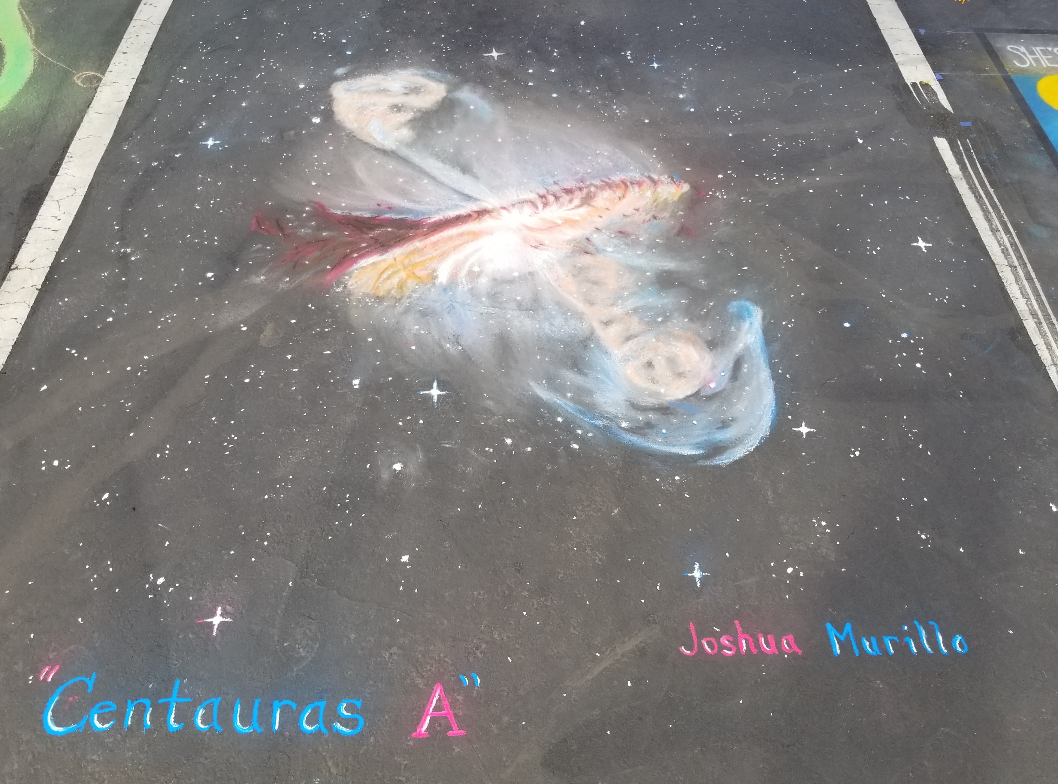 Astronomical. Chalk Pastel Street Painting